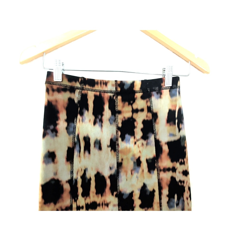 Topshop Midi Skirt Womens 4 Tie Dye Black Brown Indie Sleaze Boho Artsy Grunge - Picture 5 of 10